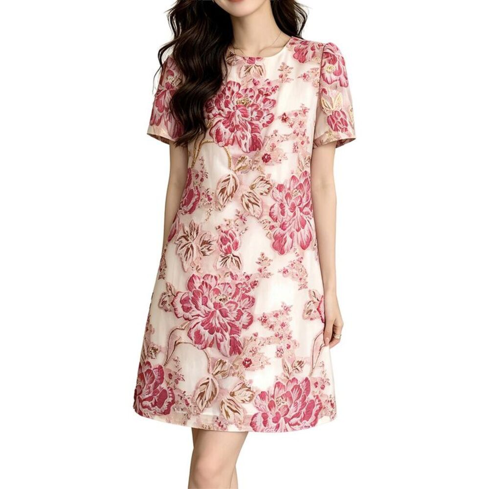 Brc By Burryco Womens  Short Sleeve Mini Dress, Pink